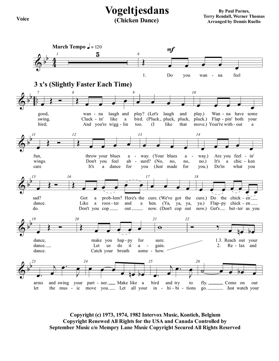 The Chicken Dance Large Ensemble scores gallery preview page 4