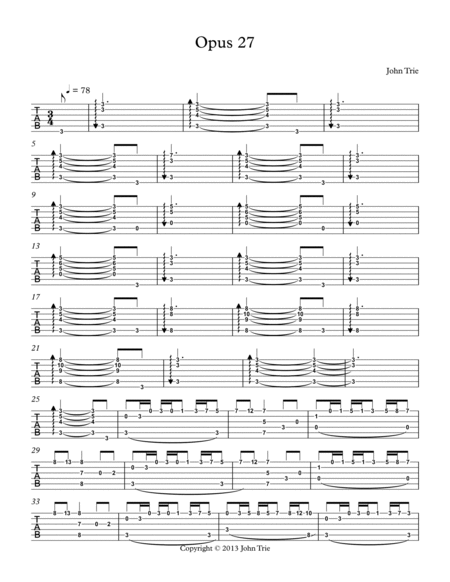 Opus 27 - guitar tablature image number null