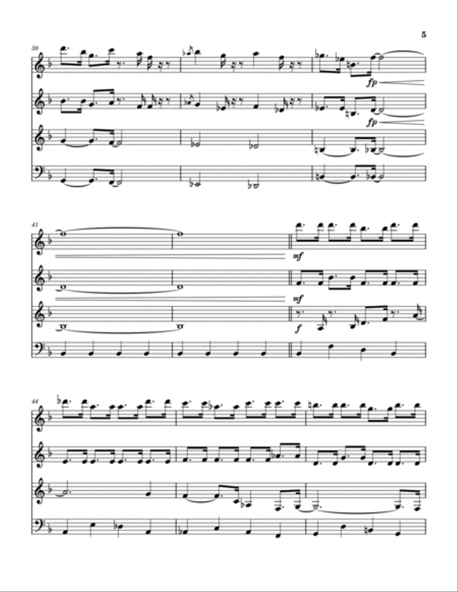 I'm Getting Sentimental Over You Woodwind Quartet scores gallery preview page 6