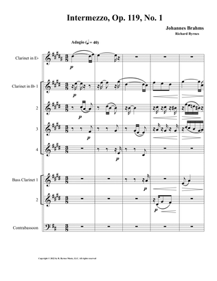 Intermezzo, Op. 119, No. 1 (Clarinet Septet + Contrabassoon)