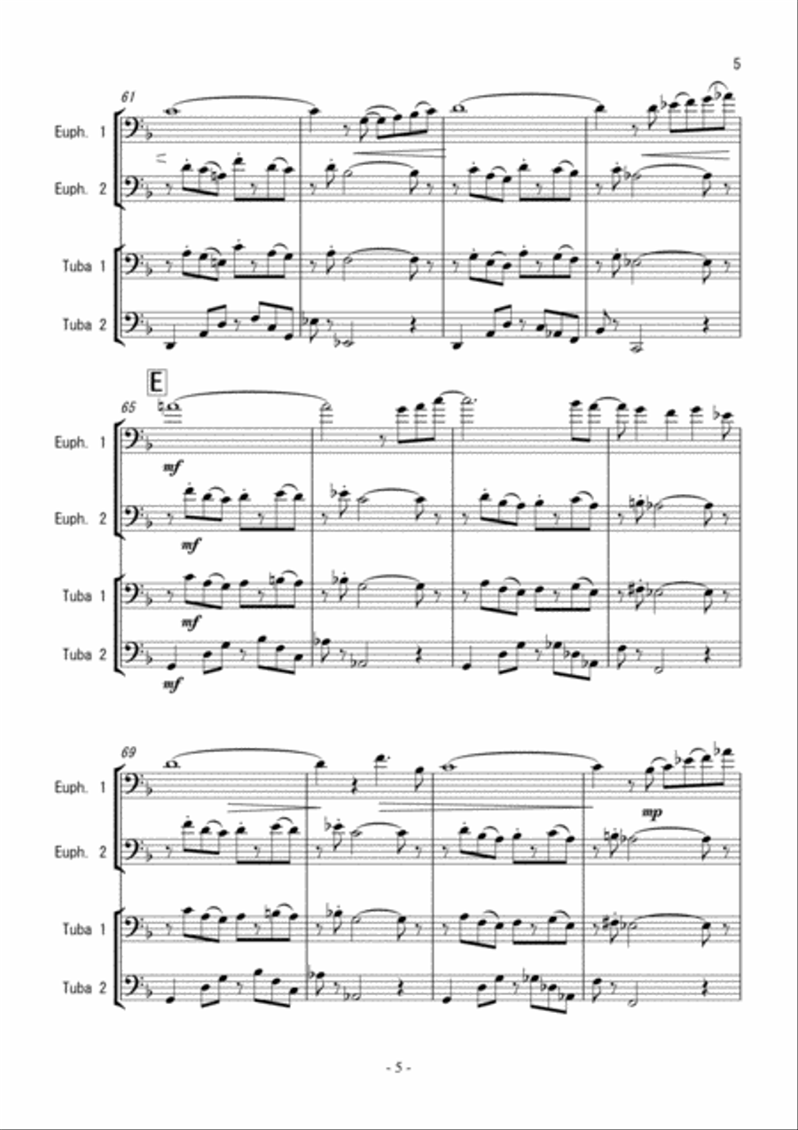 "Little Suite" for 2 Euphonium and 2 Tuba, Score and Parts image number null