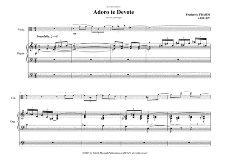 Frederick Frahm: Adoro Te Devote for viola and organ
