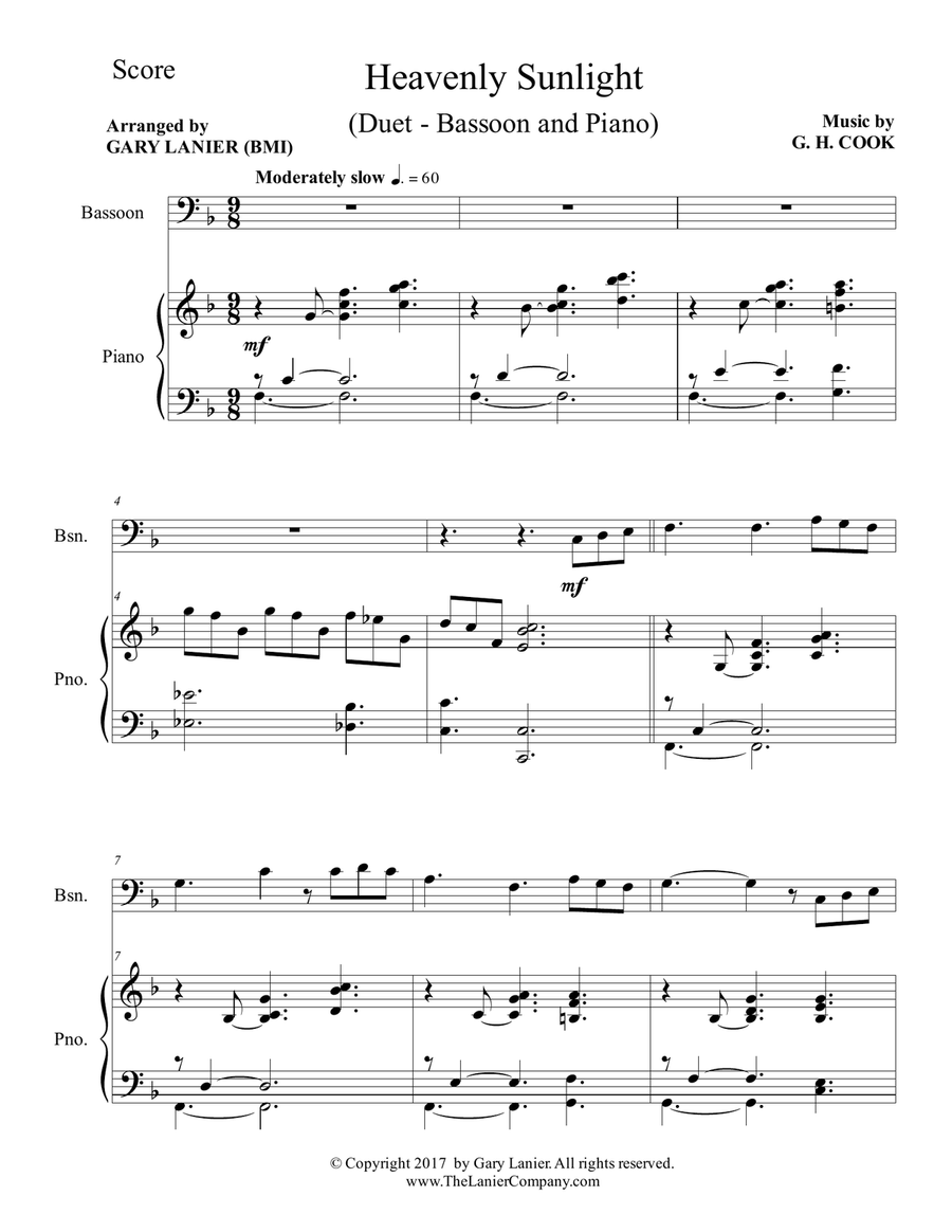 HEAVENLY SUNLIGHT (Duet - Bassoon & Piano with Score/Part) Bassoon Solo scores gallery preview page 2