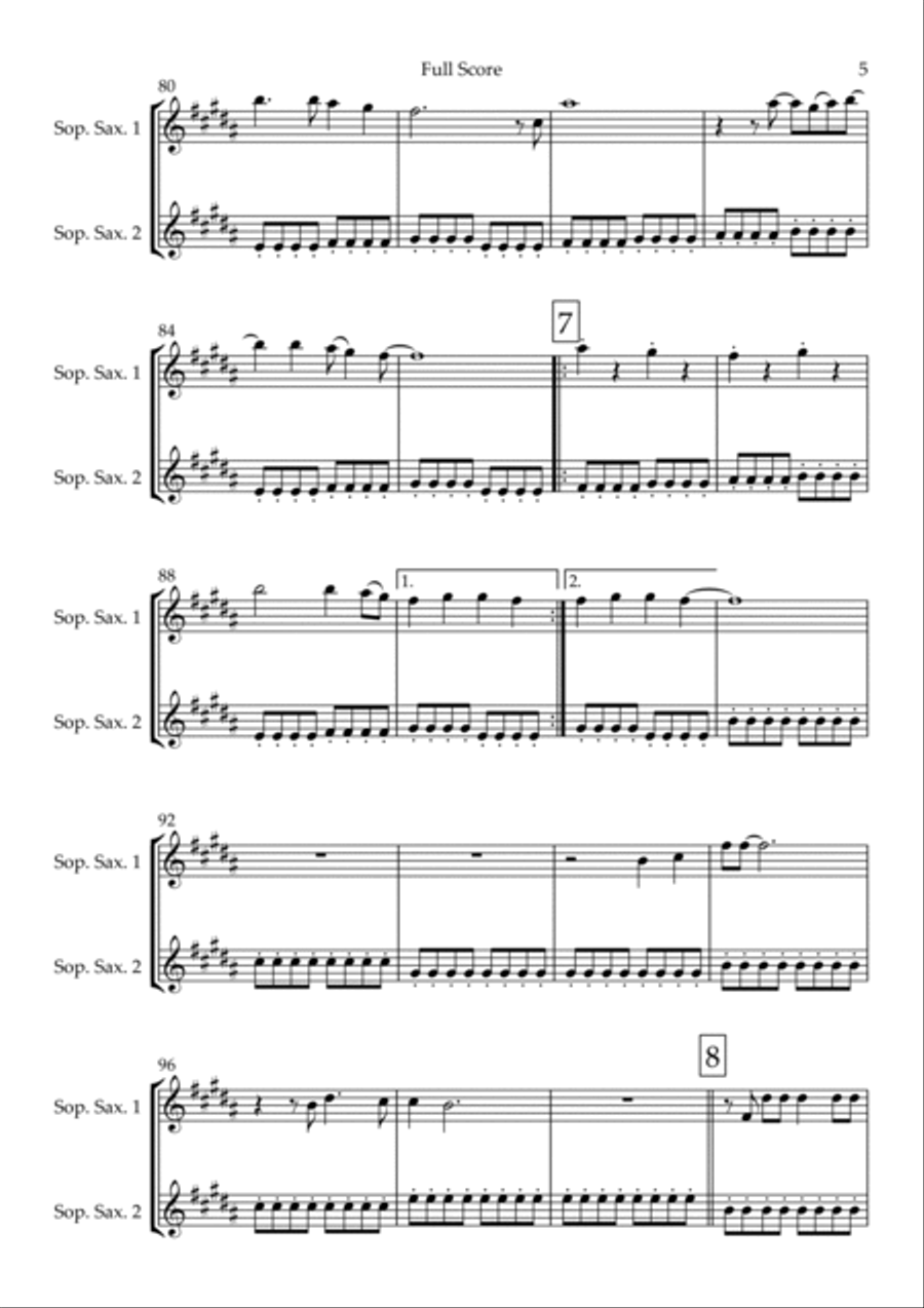 City Of Blinding Lights City Of Blinding Lights Woodwind Duet scores gallery preview page 5