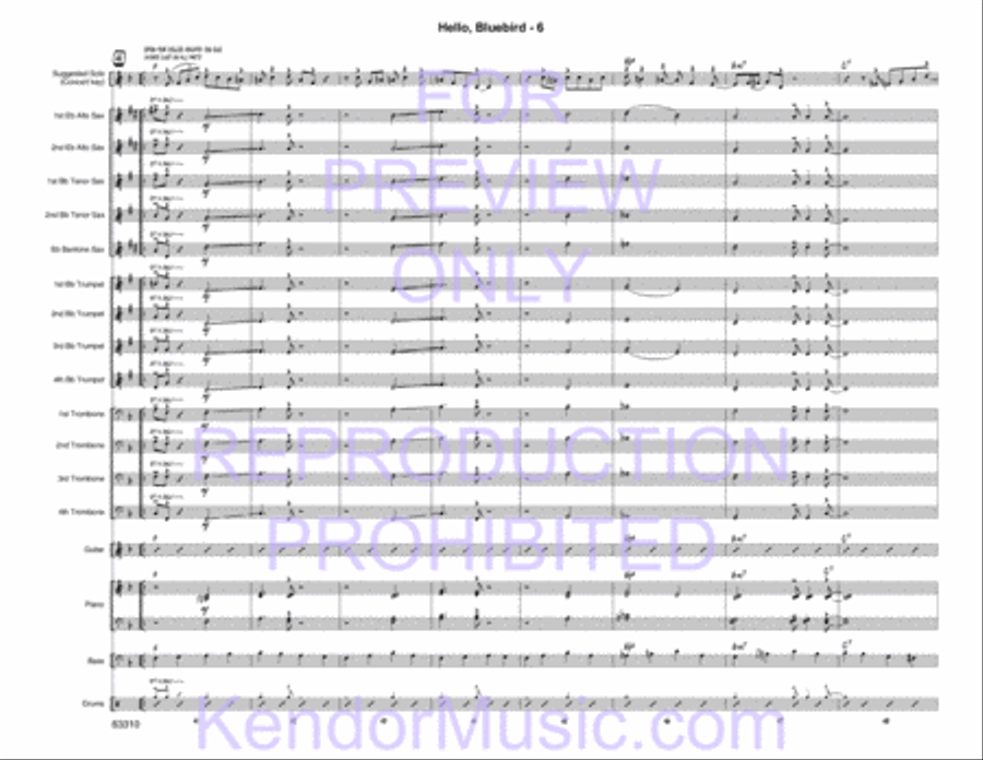 Hello, Bluebird (based on the chord changes to 'Bye Bye Blackbird' by Ray Henderson) image number null
