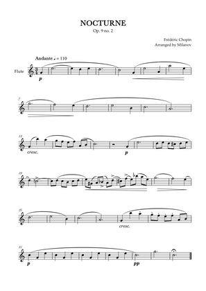 Chopin Nocturne op. 9 no. 2 | Flute | C Major | Easy beginner