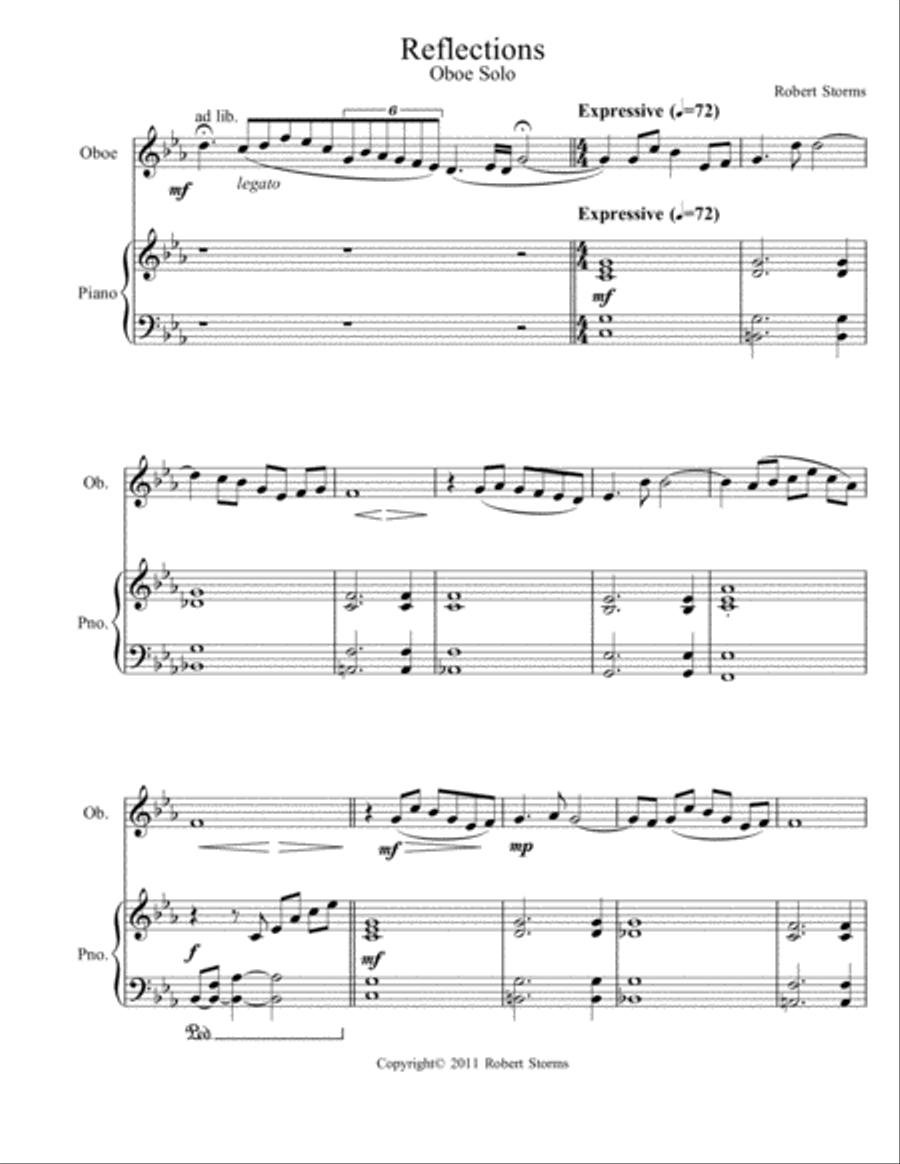 Reflections - Oboe Reflections - Oboe Piano Accompaniment scores gallery preview page 2