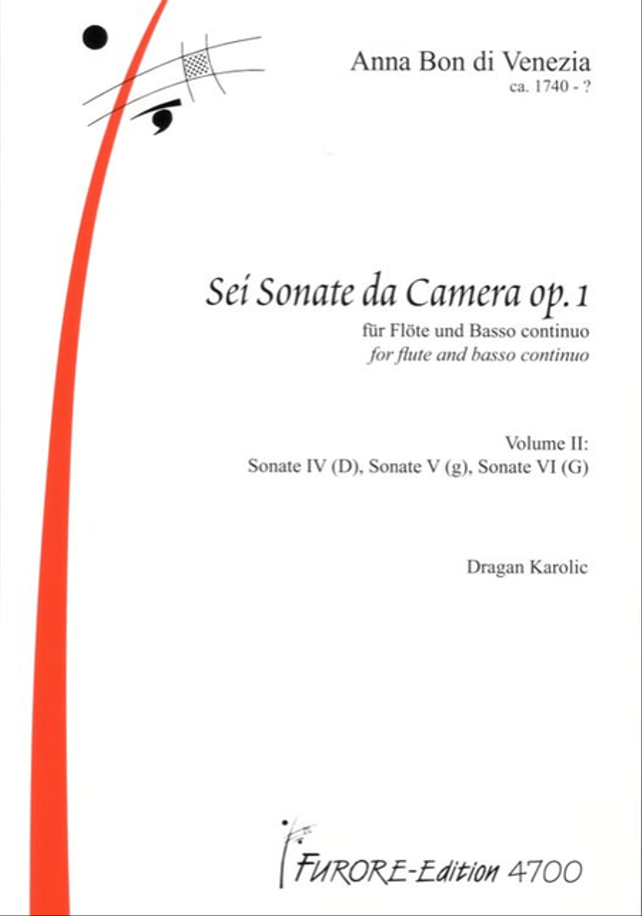 Sonate da camera per il Flauto Traversiere e Violoncello o Cembalo. Vol. 2: Sonatas 4-6 Flute scores gallery preview page 1