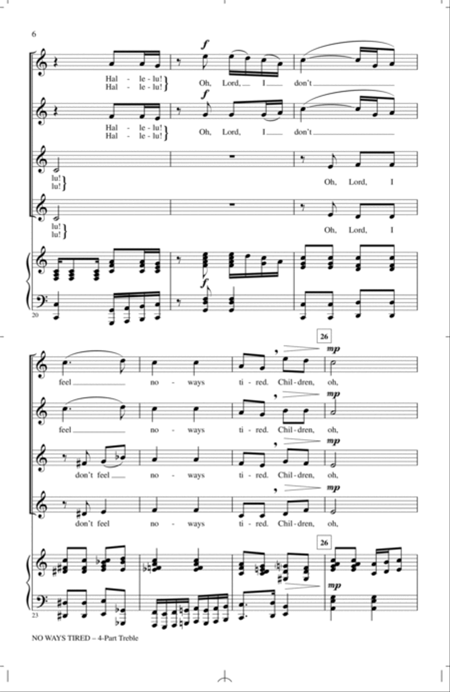 No Ways Tired (arr. Rollo Dilworth) 4-Part scores gallery preview page 4