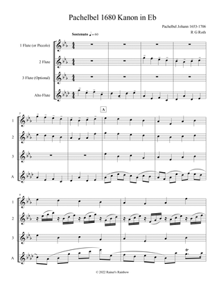 Pachelbel Canon in Eb Flute Quartet