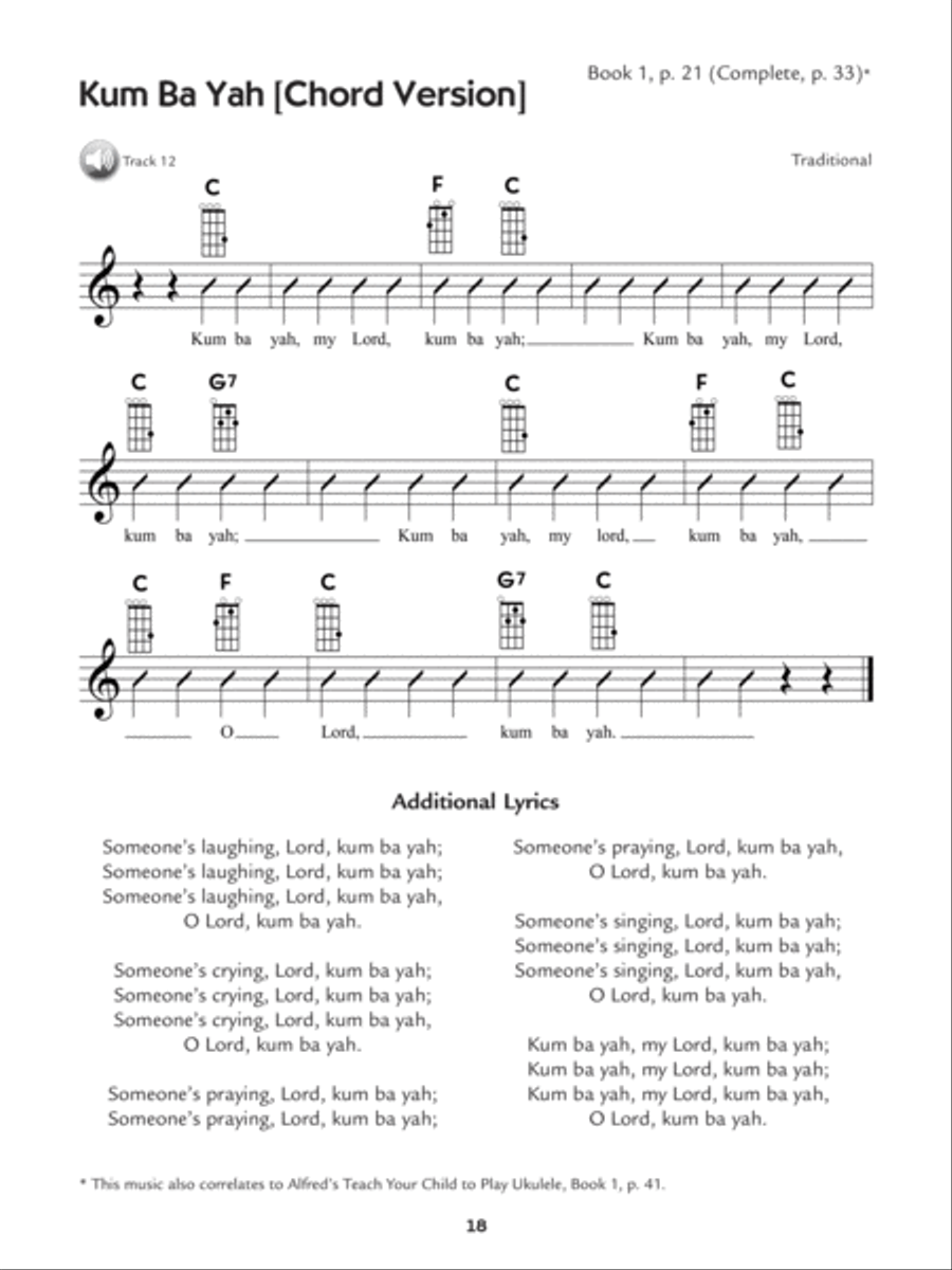 Alfred's Kid's Ukulele Course Sacred Songbook 1 & 2 image number null