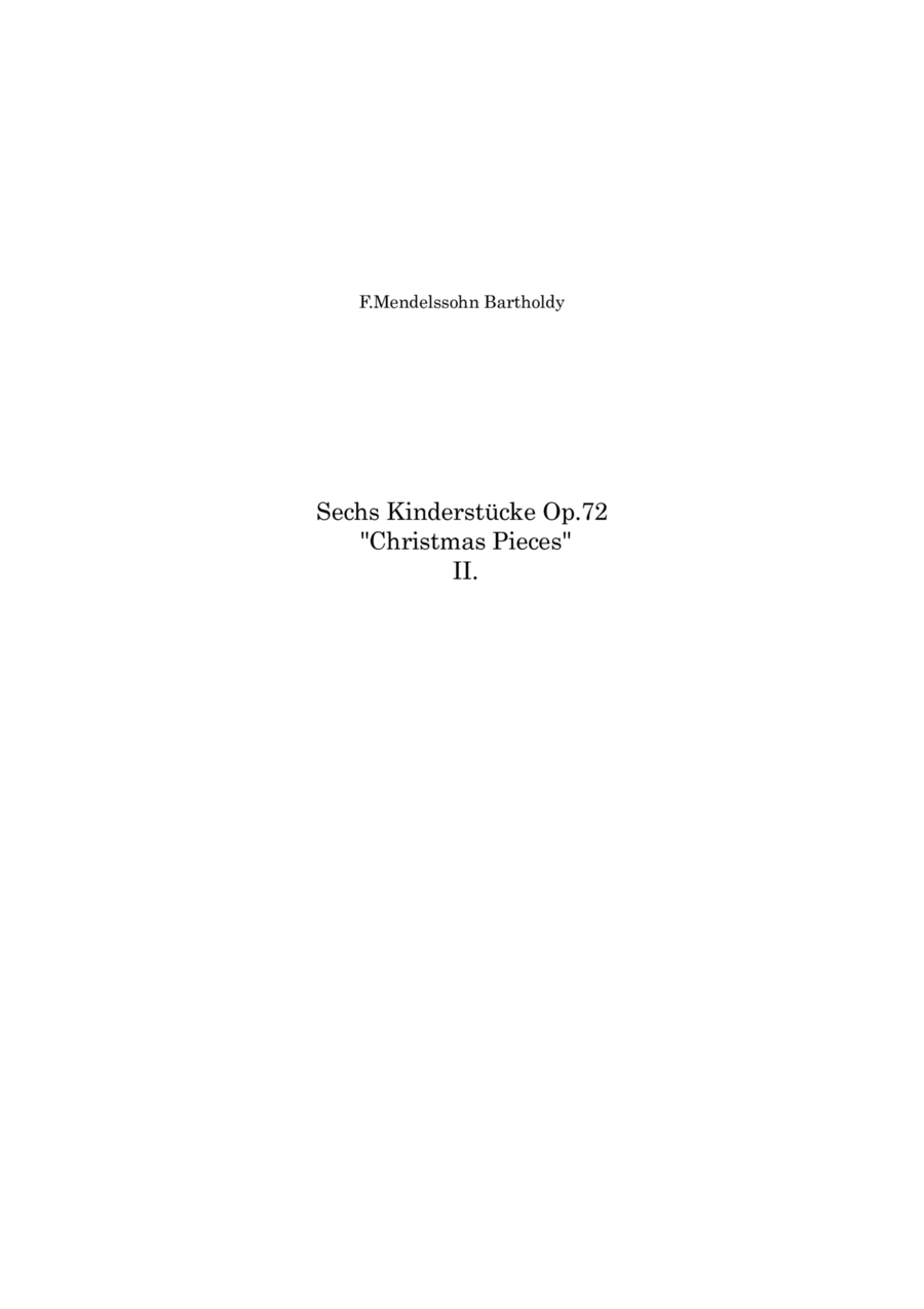 Mendelssohn: Sechs Kinderstücke (6 Christmas Pieces) Op.72 No.2 of 6 Andante - wind quintet Woodwind Quintet scores gallery preview page 1