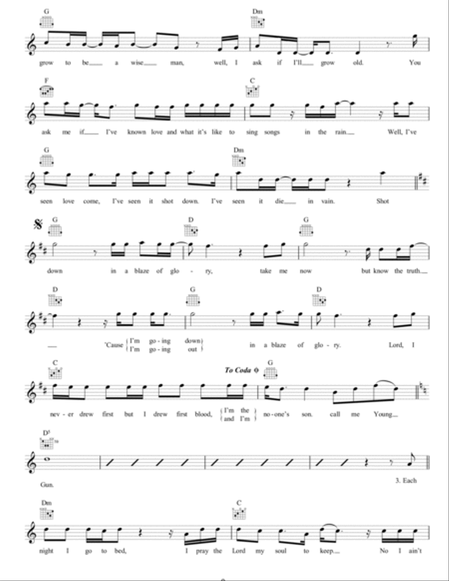 Blaze Of Glory Piano scores gallery preview page 2