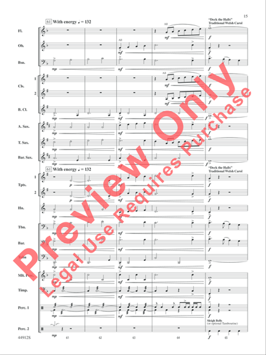 A Yuletide Holiday Concert Band scores gallery preview page 16