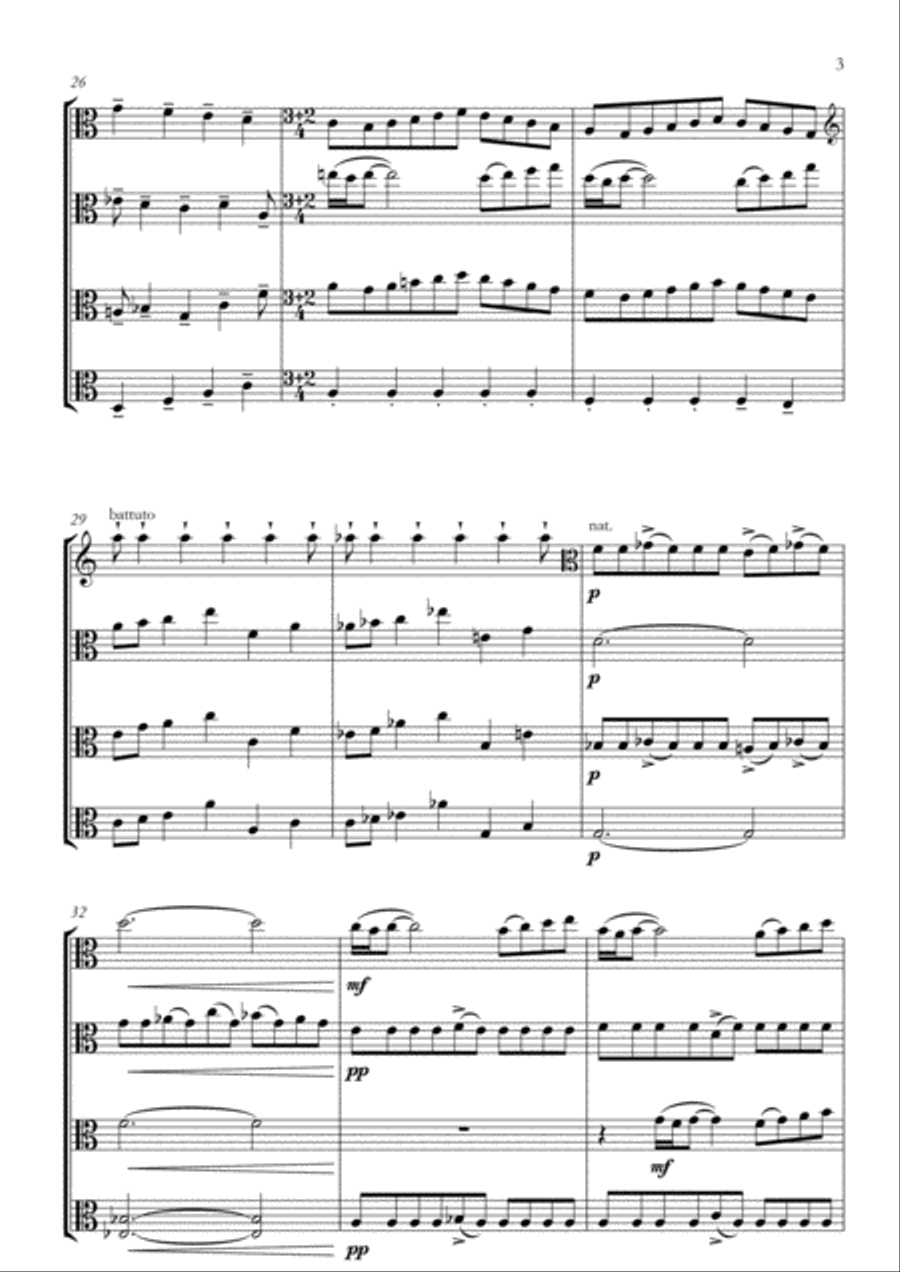 Four: Quartet for four violas String Quartet scores gallery preview page 3