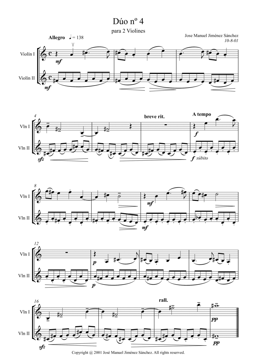 Dúo para 2 violines nº 4 String Duet scores gallery preview page 1