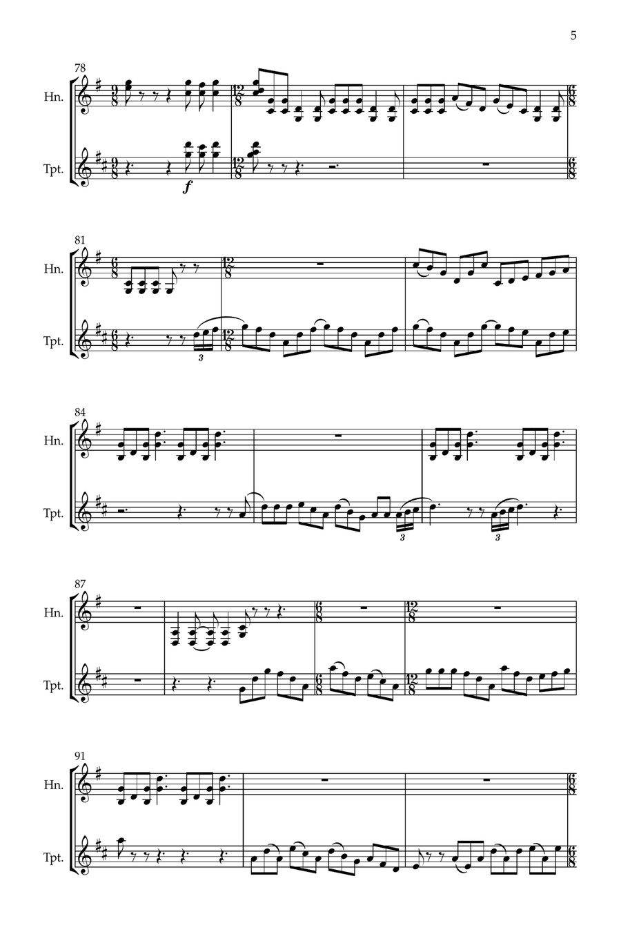 Run Free Brass Duet scores gallery preview page 5