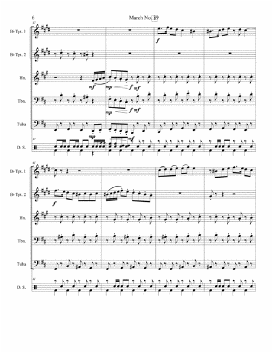 March no.39 (Ending1) Brass Ensemble scores gallery preview page 6