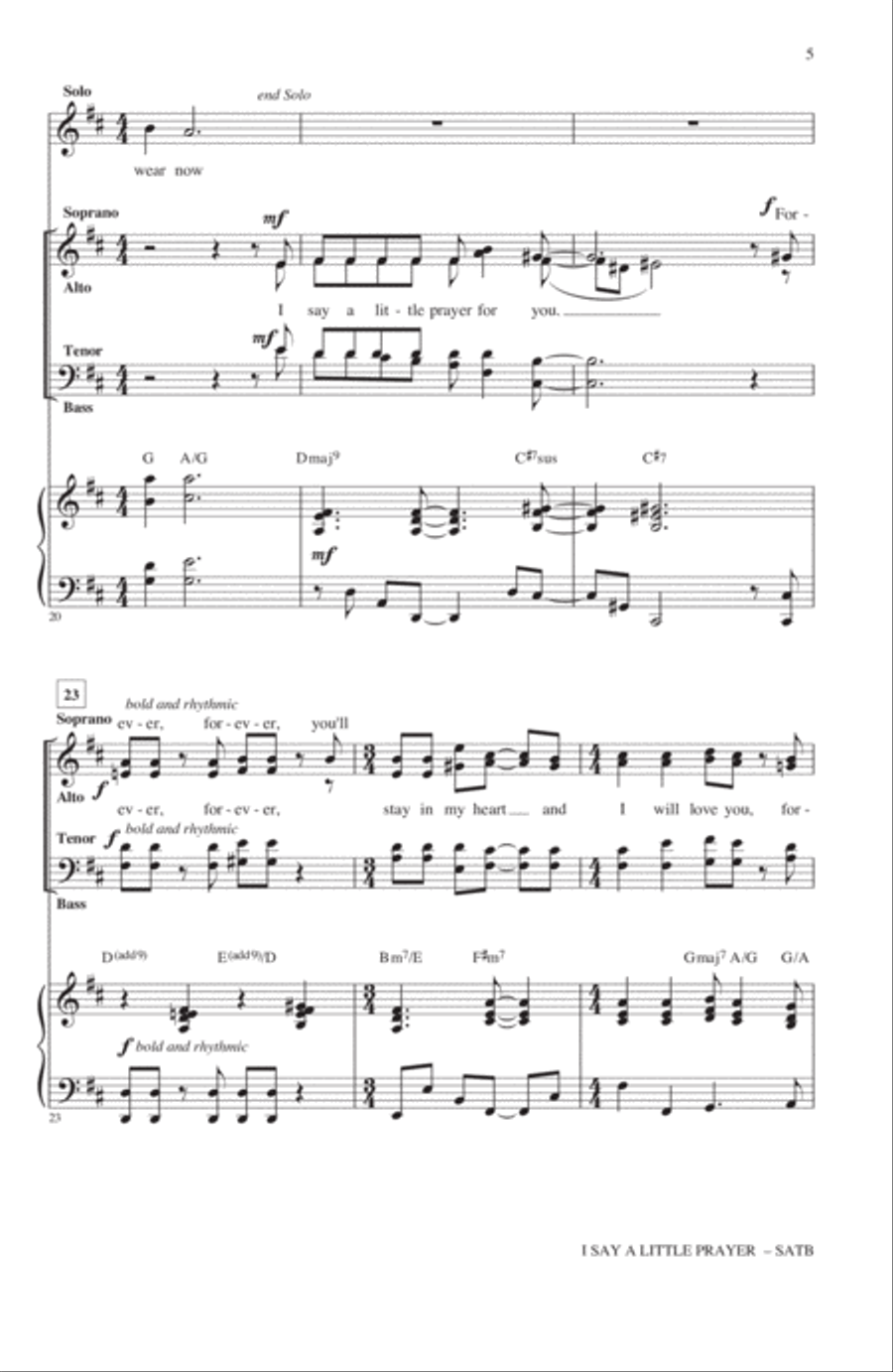 I Say A Little Prayer (arr. Michele Weir) 4-Part scores gallery preview page 4