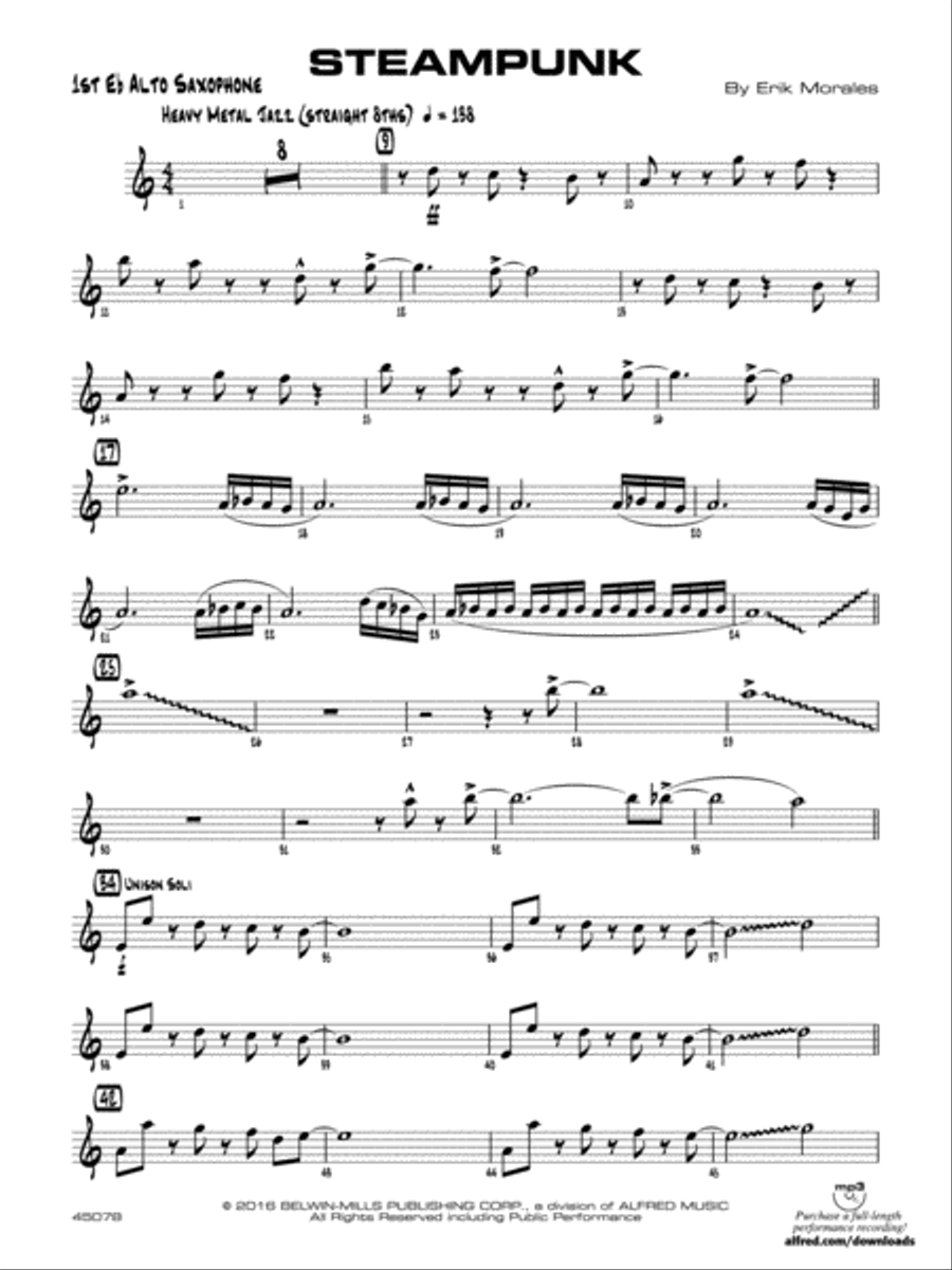 Steampunk: E-flat Alto Saxophone Jazz Ensemble scores gallery preview page 1