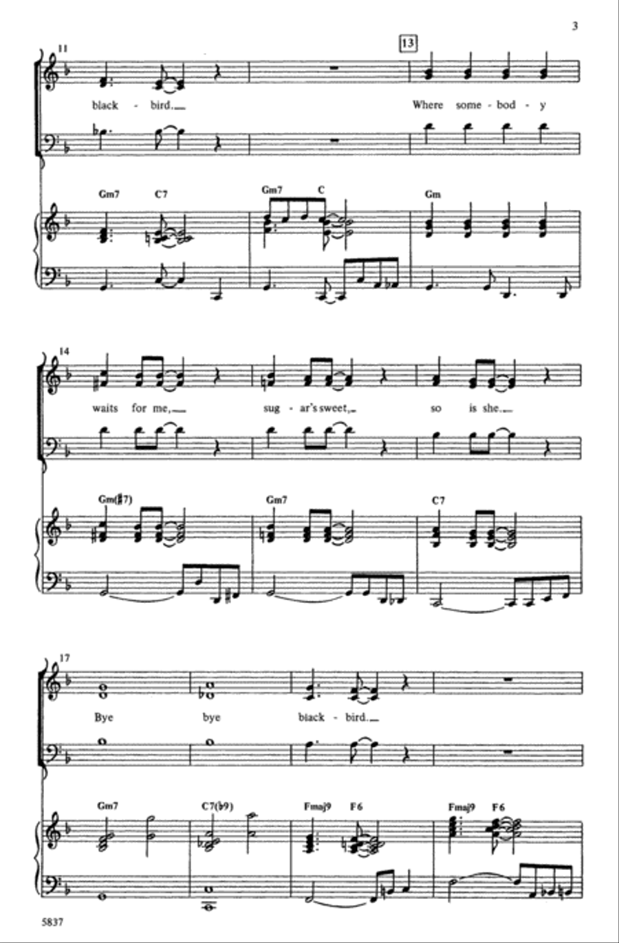 Bye Bye Blackbird Choir scores gallery preview page 2