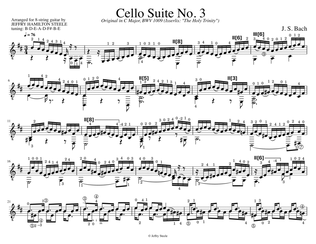 Cello Suite No. 3, BWV 1009, arranged for 8-string guitar