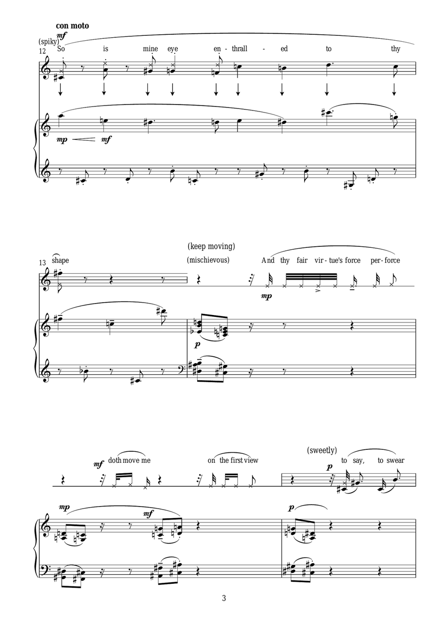 Titania's Song (for soprano and piano) Piano, Vocal scores gallery preview page 3