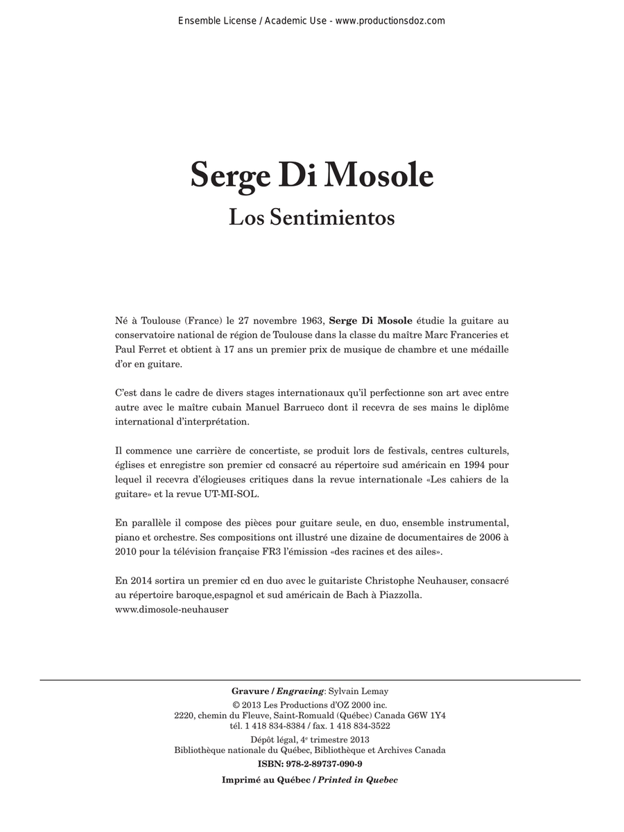 Los Sentimientos Classical Guitar scores gallery preview page 1