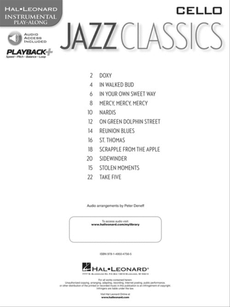 Jazz Classics Cello scores gallery preview page 2