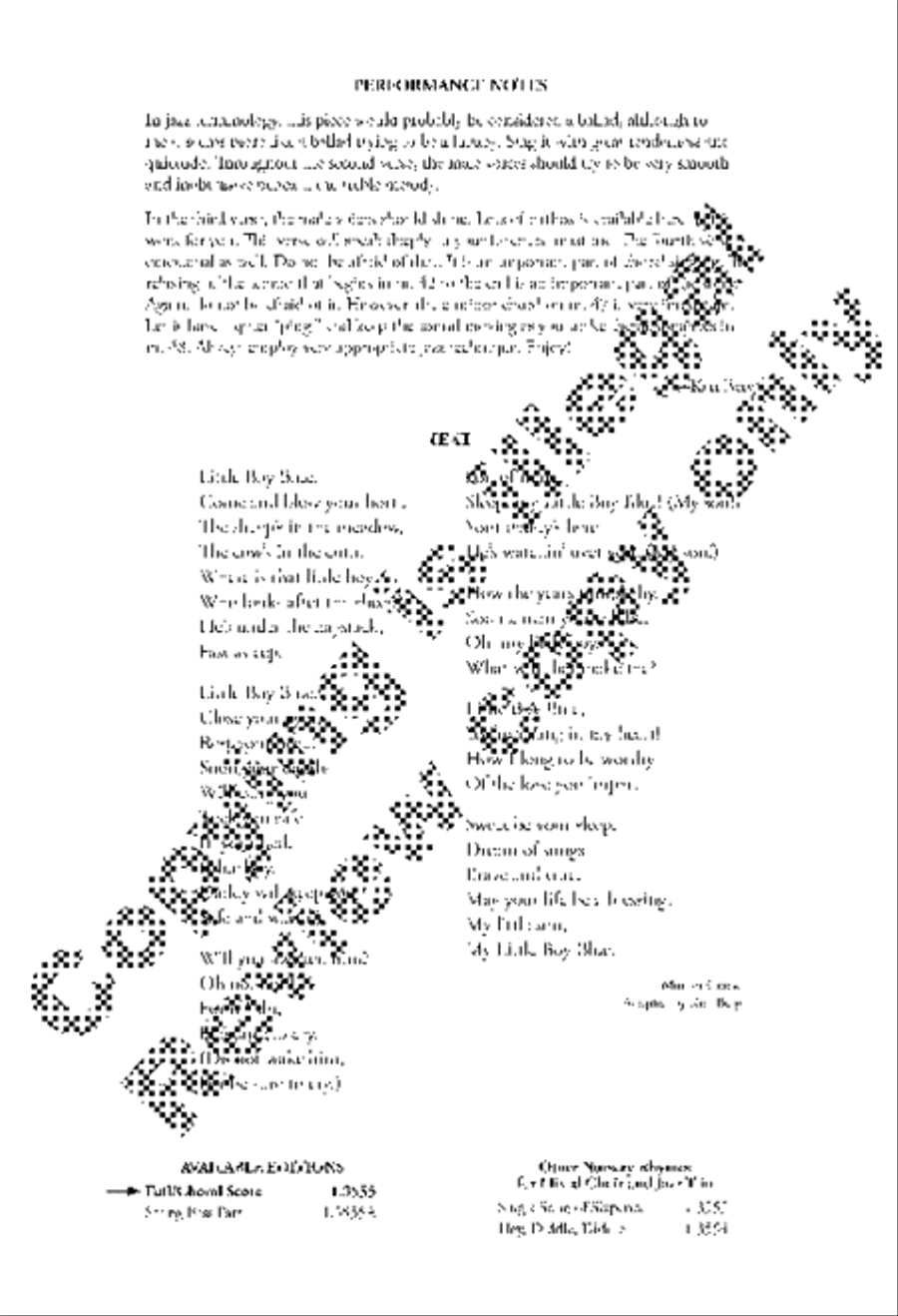 Little Boy Blue (Full/Choral Score) 4-Part scores gallery preview page 2
