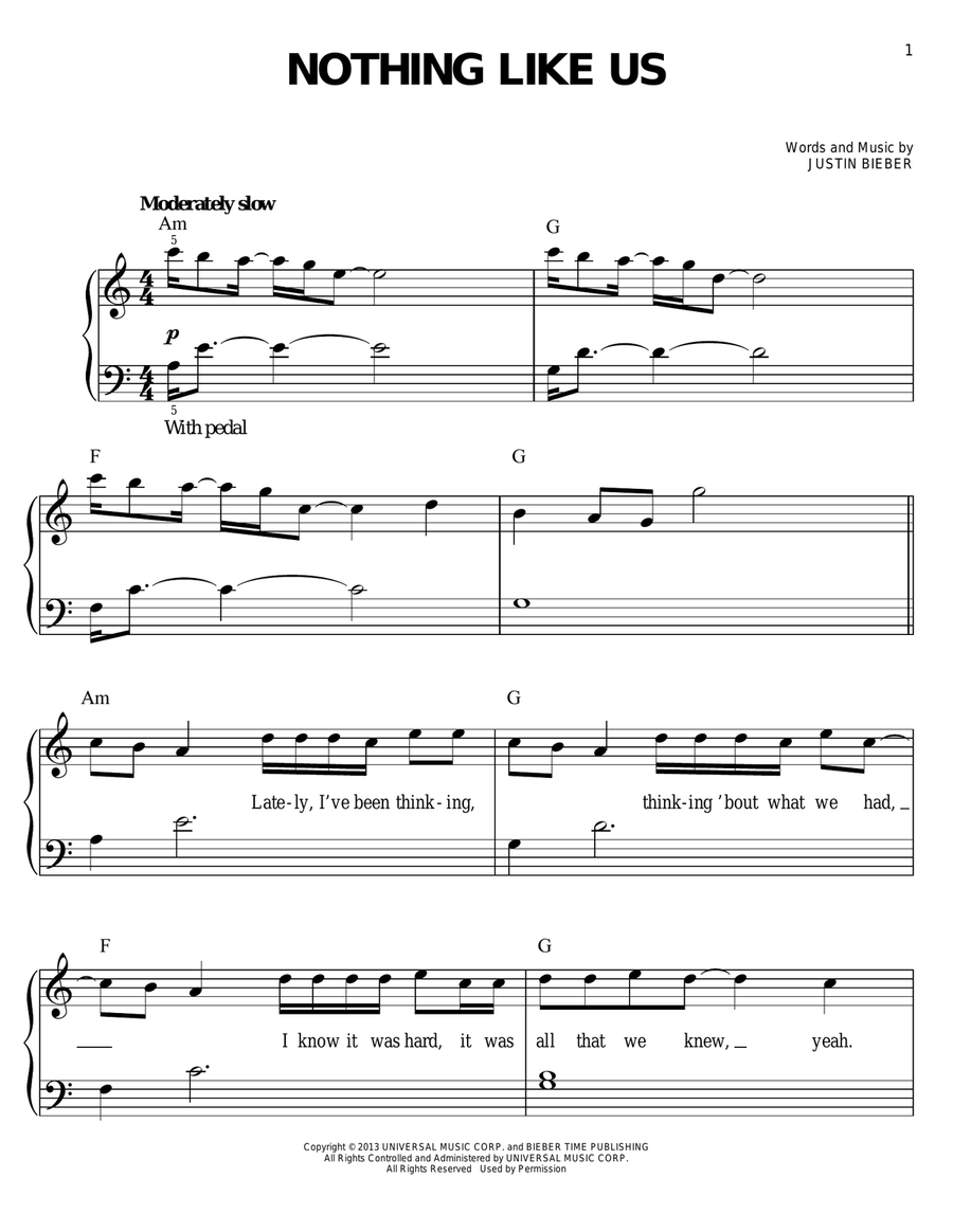 Nothing Like Us Nothing Like Us Easy Piano scores gallery preview page 1