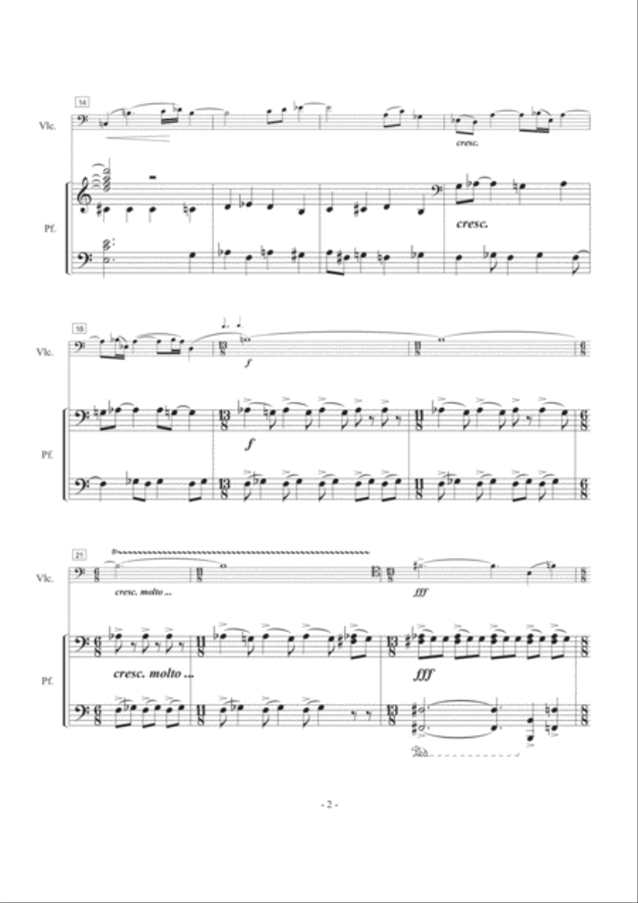 Miniature for cello and piano Piano scores gallery preview page 2