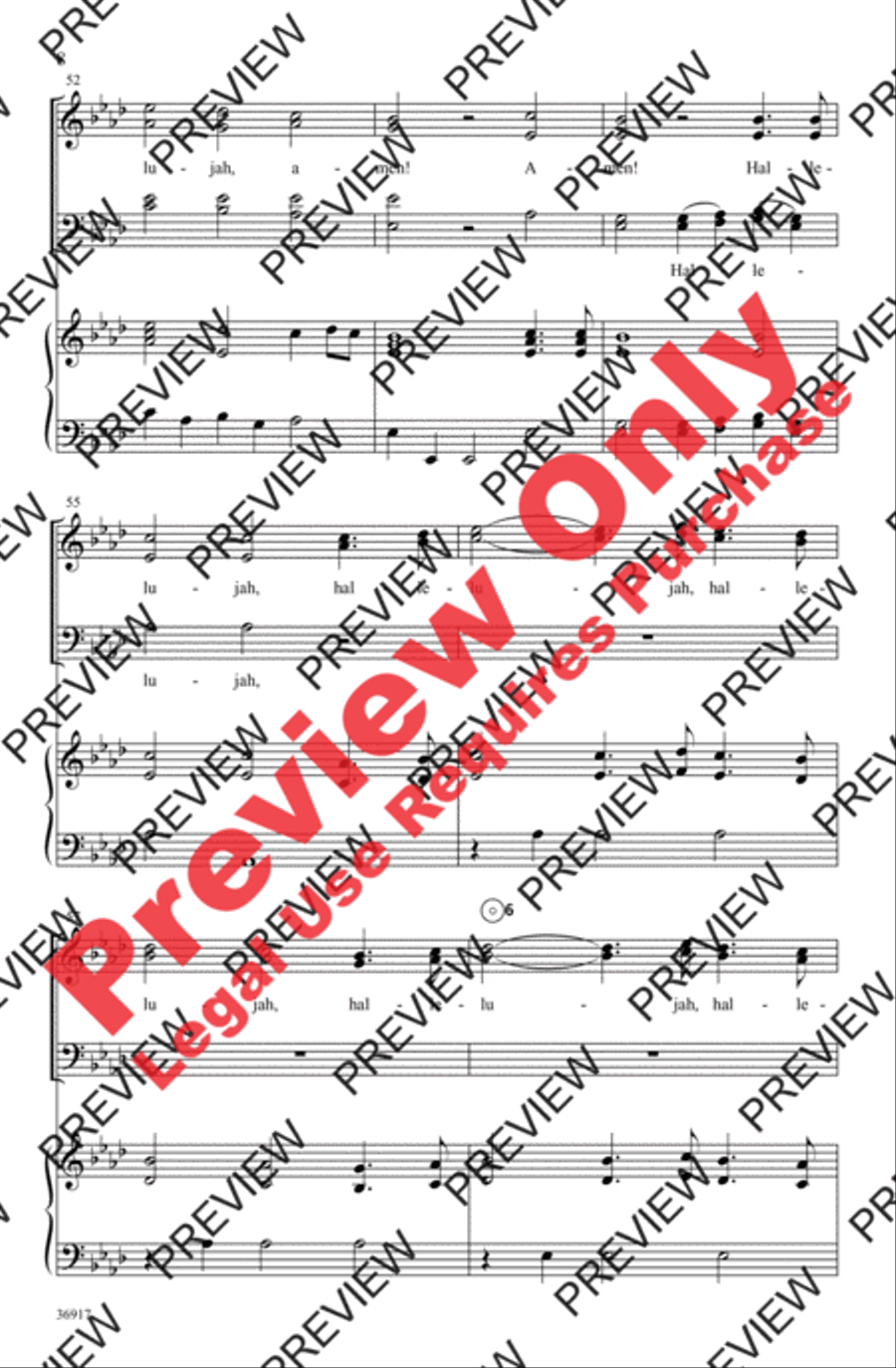 Praise God from Whom All Blessings Flow 4-Part scores gallery preview page 8