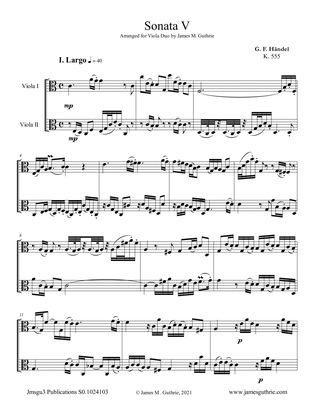 Handel: Sonata No. 5 for Viola Duo