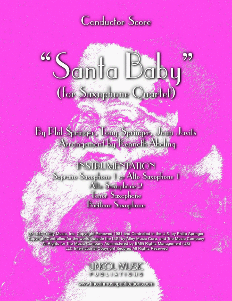 Santa Baby Saxophone Quartet scores gallery preview page 1