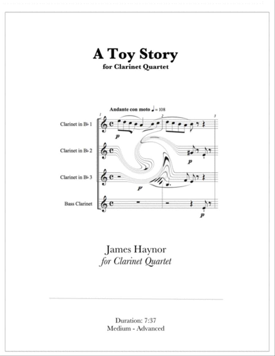 A Toy Story for Clarinets Woodwind Quartet scores gallery preview page 1