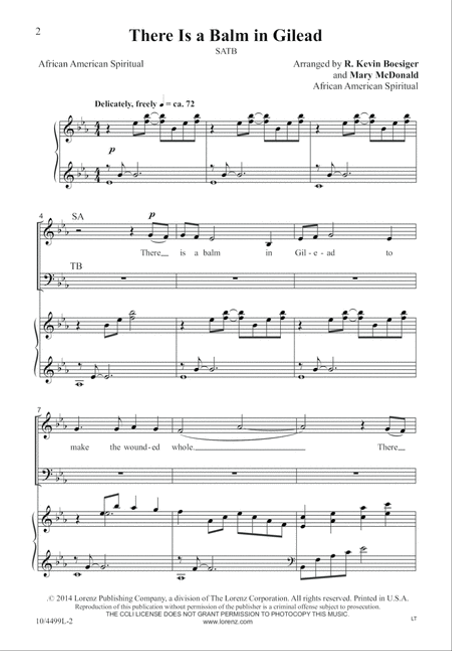 There Is a Balm in Gilead 4-Part scores gallery preview page 2