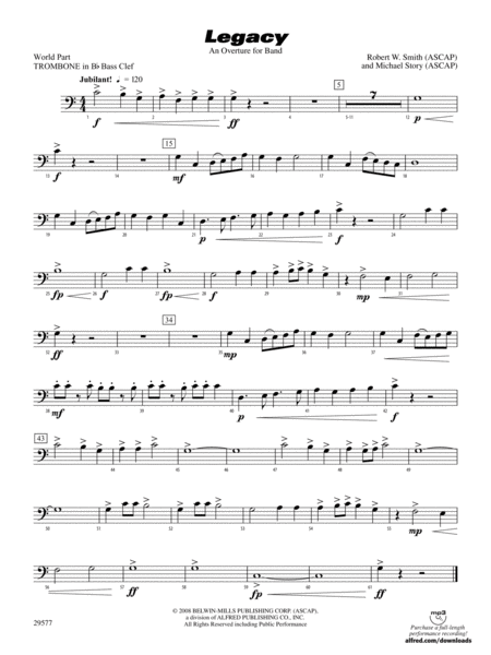 Legacy (An Overture for Band): (wp) 1st B-flat Trombone B.C.