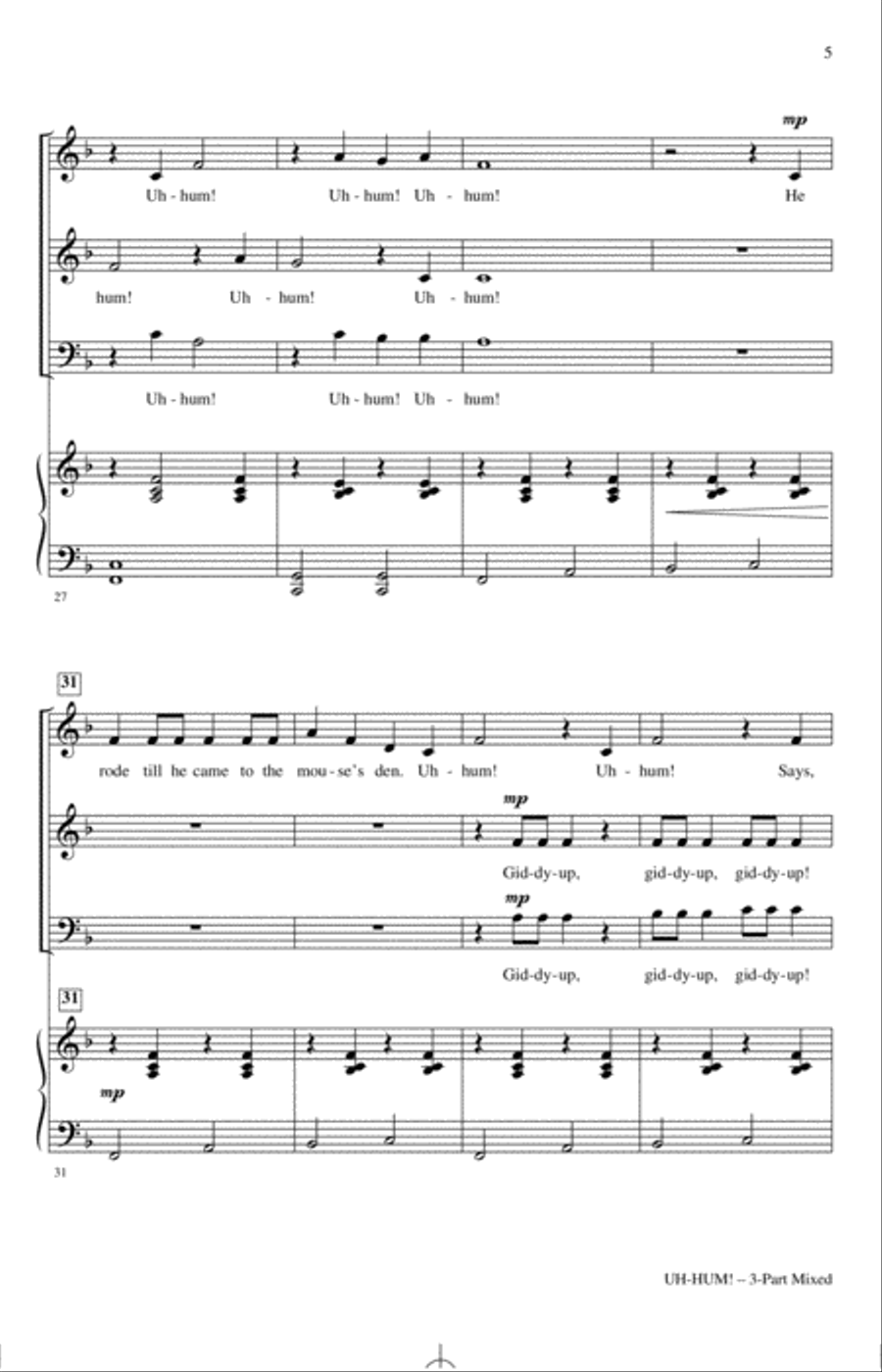 Uh-Hum! (Froggie Went A-Courtin') 3-Part scores gallery preview page 4