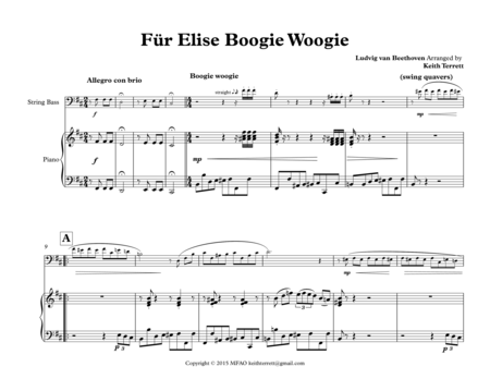 Für Elise Boogie Woogie for Double Bass & Piano image number null