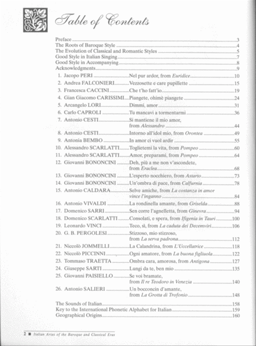 Italian Arias of the Baroque and Classical Eras Voice Solo scores gallery preview page 2