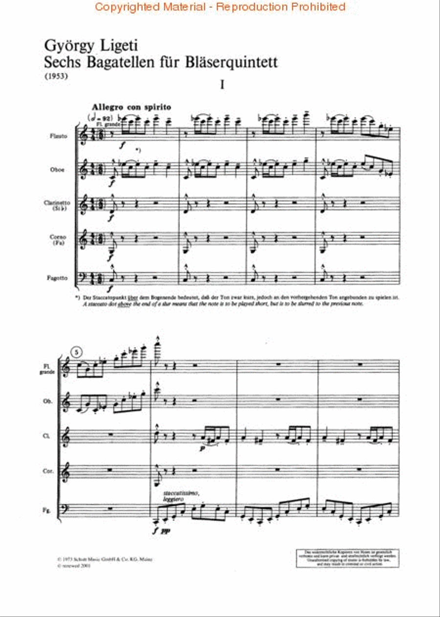 6 Bagatelles Woodwind Quintet scores gallery preview page 2