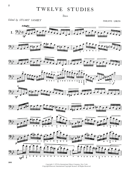 12 Studies Double Bass - Sheet Music