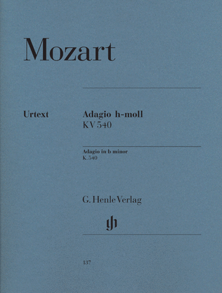 Book cover for Adagio in B minor K540