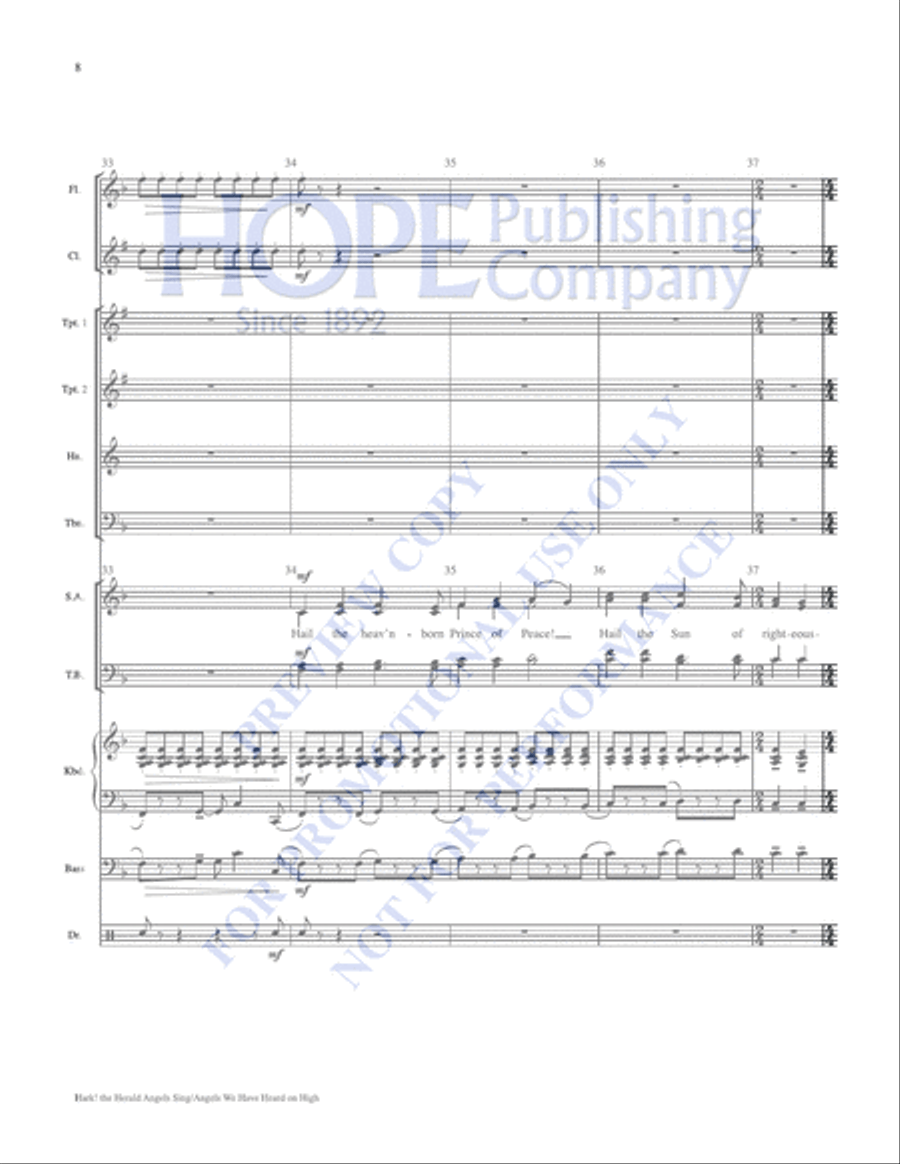 Hark! the Herald Angels Sing with Angels We Have Heard on High Choir scores gallery preview page 8