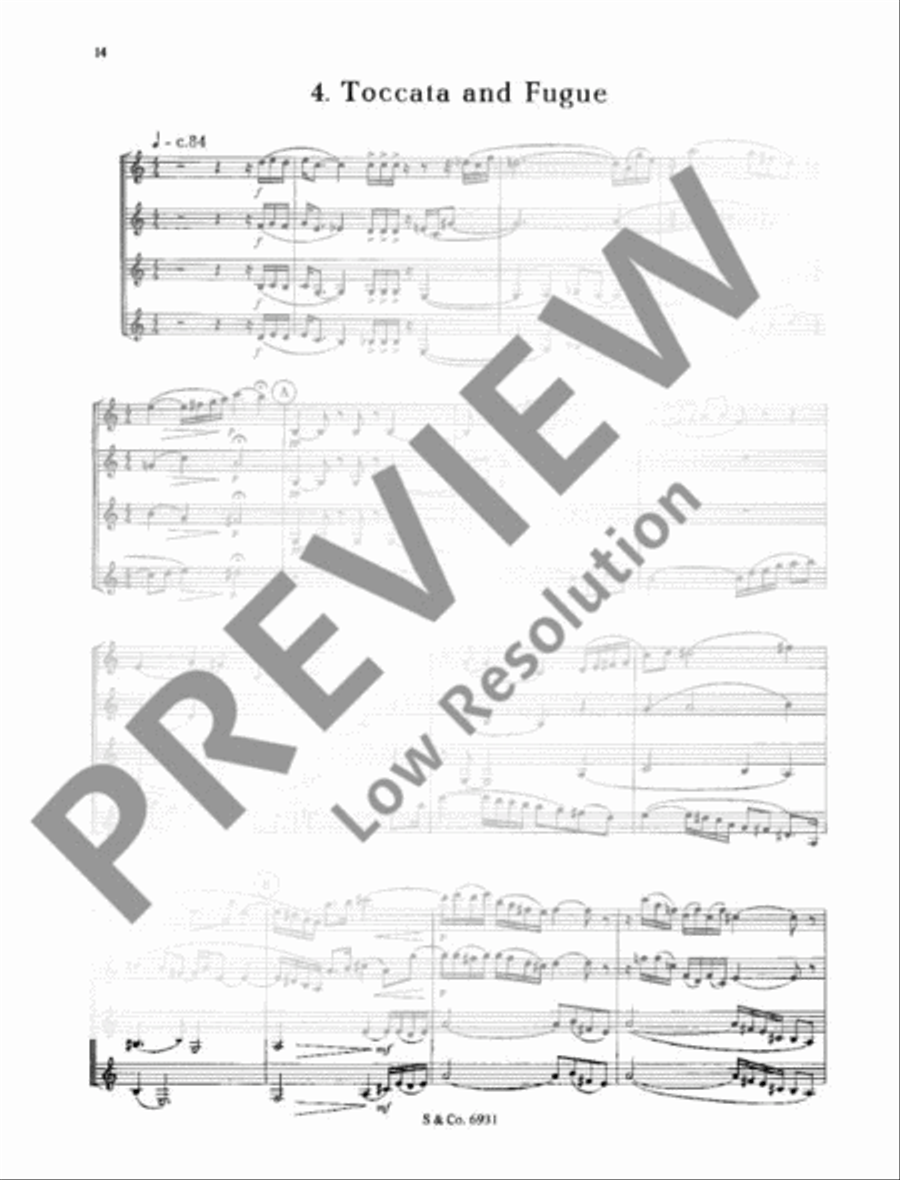 Quartet Quartet Bass Clarinet scores gallery preview page 15