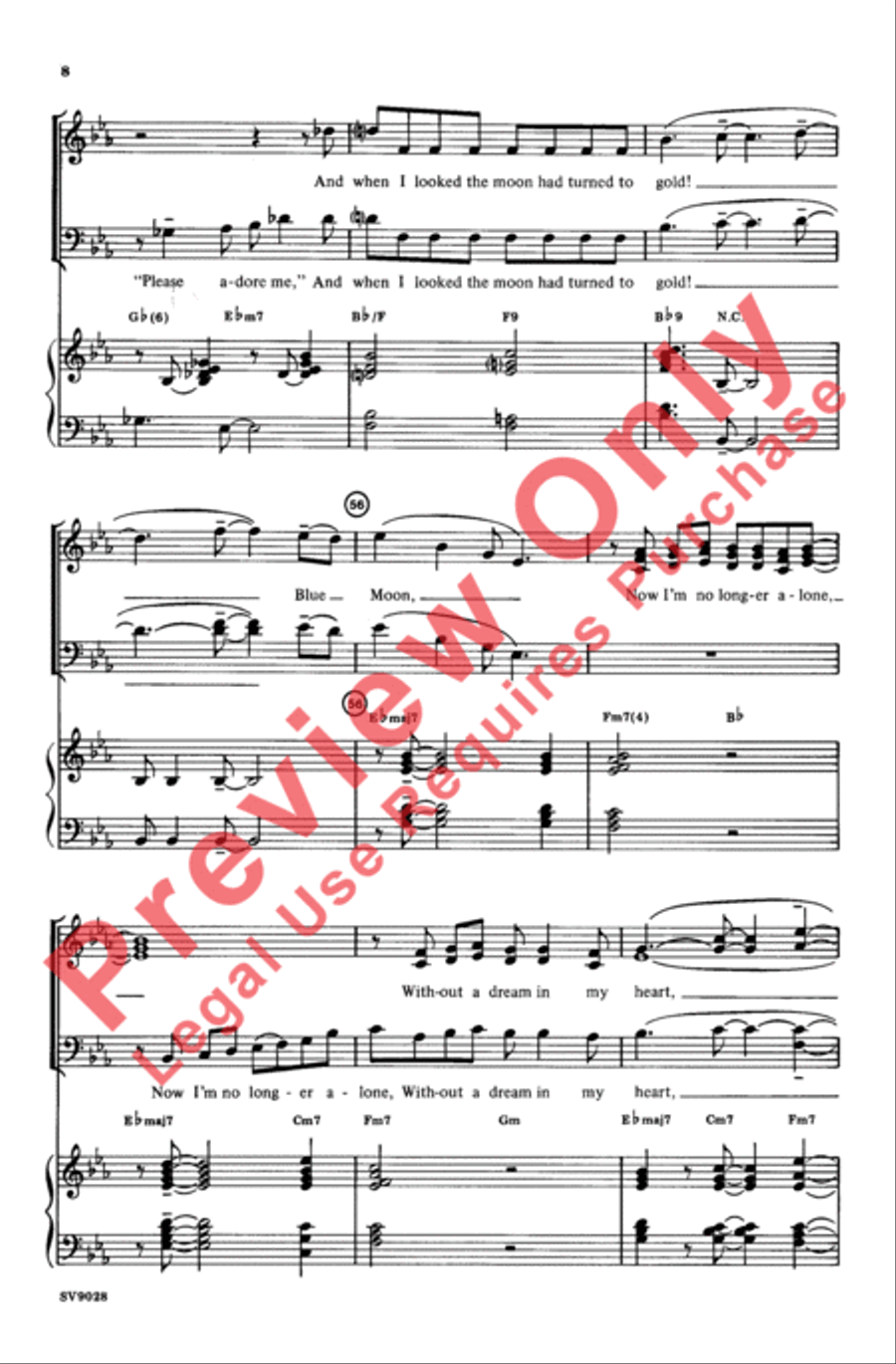 Blue Moon Blue Moon 4-Part scores gallery preview page 8