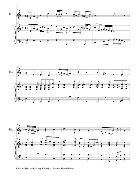 CROWN HIM WITH MANY CROWNS (Duet – French Horn and Piano/Score and Parts) image number null
