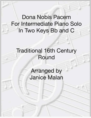Book cover for Dona Nobis Pacem for Piano solo in Two Keys