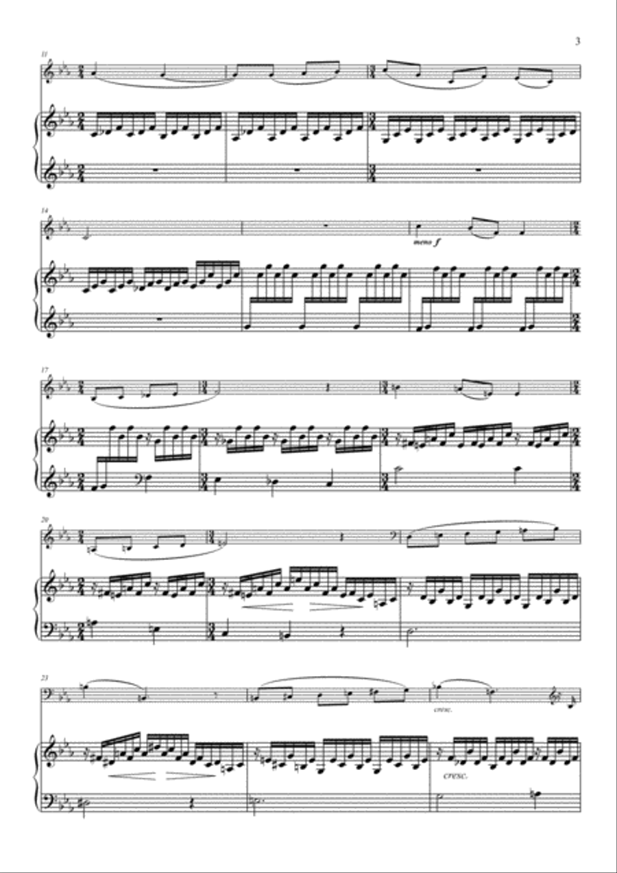 Cantabile for Saxophone and Piano Alto Saxophone scores gallery preview page 3
